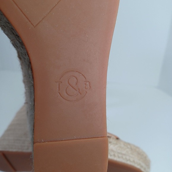 Treasure & Bond Size 7.5 SANNIBEL Tan Leather Jute Wedge Ankle Strap Sandal - Picture 10 of 10